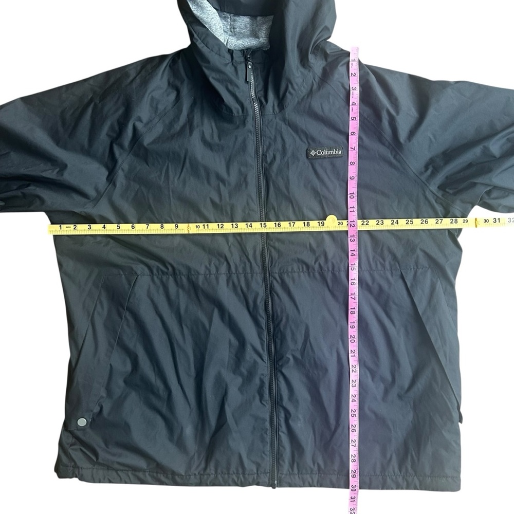 Columbia Black Fleece Lined Hooded Jacket XXL Men’s Water Resistant Zip Up - Picture 3 of 13